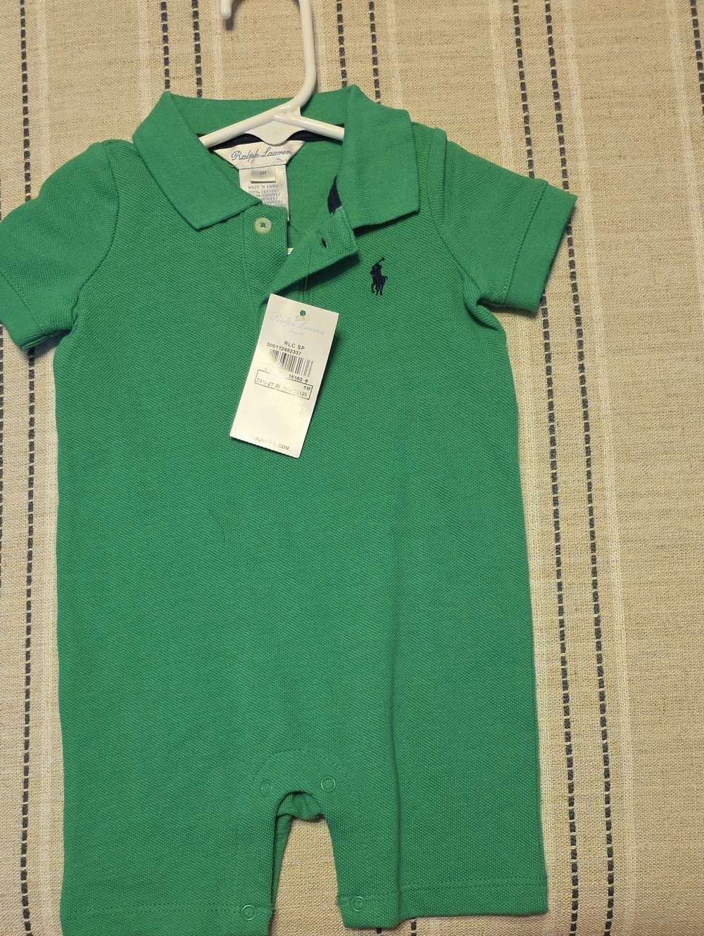 Ralph Lauren Green Polo Romper - Kids